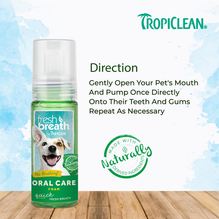 Tropiclean Fresh Breath Oral Care Foam For Dogs