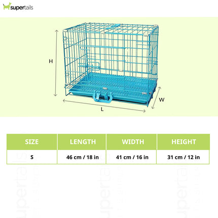 Chullbull Single Door Iron Powder Coated with Removable Tray Carrier for Dogs and Cats
