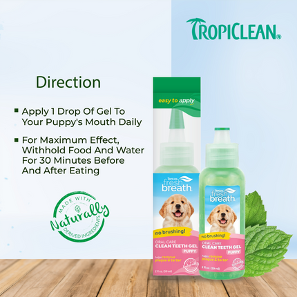 Tropiclean Fresh Breath Puppy Clean Teeth Gel for Dogs
