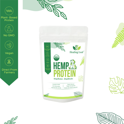 Healing Leaf Hemp Protien Powder for Pets and Fresh For Paws Eggstravaganza Dog Wet Food Combo