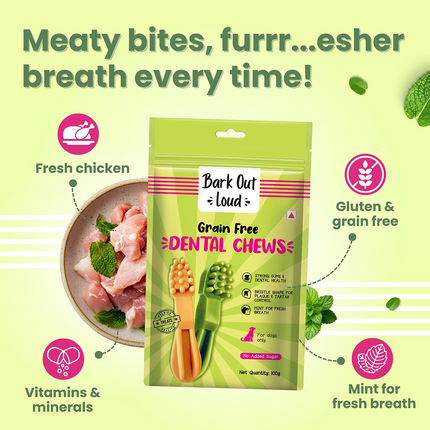 Bark Out Loud by Vivaldis Gluten Free Chicken Dental Sticks Dog Treats