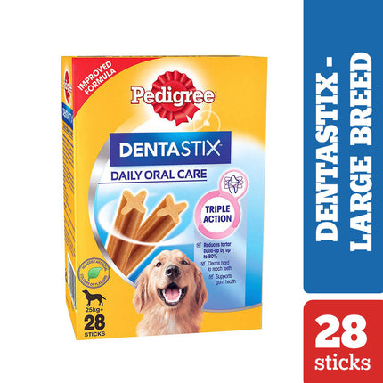 Pedigree Dentastix Oral Care for Adult (Large Breed of 25 kg+) and Henlo Chicken Jerky Dog Treats Combo