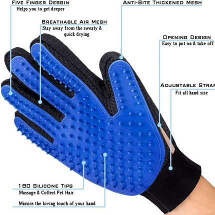Chullbull Grooming Bath Gloves for Dogs (Blue/Black)