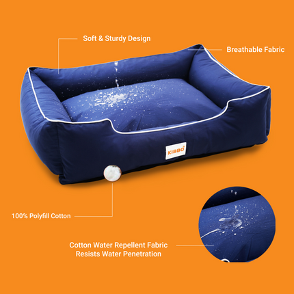 Kibbo Pet Bed with Chew Proof and Water Repellent Fabric For Dogs and Cats  (Blue)