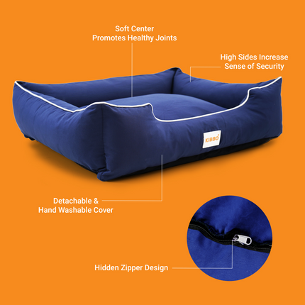 Kibbo Pet Bed with Chew Proof and Water Repellent Fabric For Dogs and Cats  (Blue)