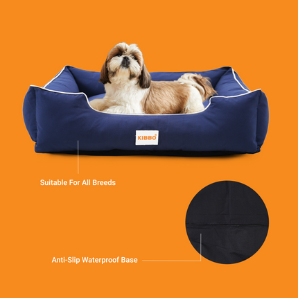 Kibbo Pet Bed with Chew Proof and Water Repellent Fabric For Dogs and Cats  (Blue)