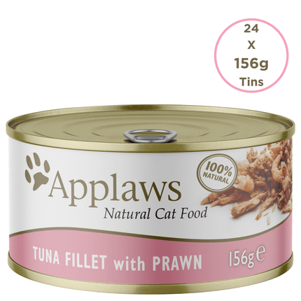 Applaws Tuna Fillet and Prawns Tinned Cat Wet Food (156g)