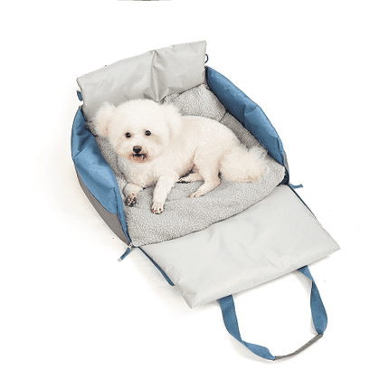 Fofos Car Seat Carrier for Dogs and Cats (Grey/Blue)