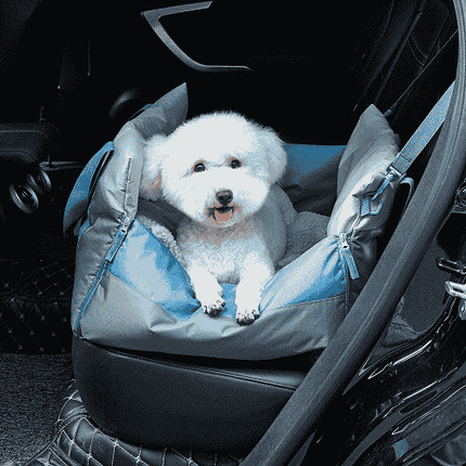 Fofos Car Seat Carrier for Dogs and Cats (Grey/Blue)