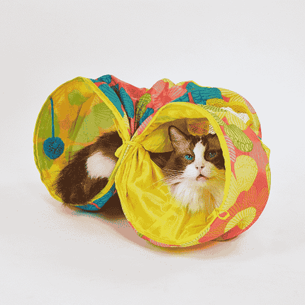 FOFOS Floral Pop Up Tunnel for Cats