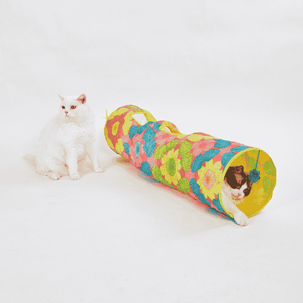FOFOS Floral Pop Up Tunnel for Cats