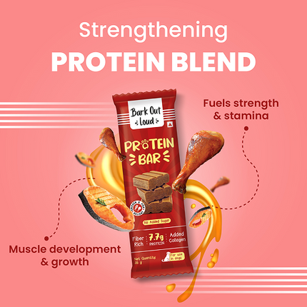 Bark Out Loud Collagen Protein Bar Chicken & Fish Treat for Dogs (Christmas Edition)