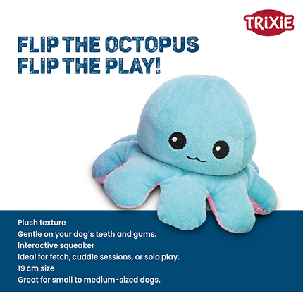 Trixie Reversible Octopus Plush Toy for Dogs (Yellow)