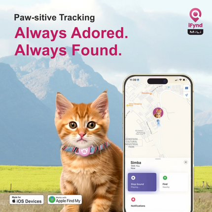 Mitag Anti Loss Device with Collar for Cats (Pink) | IOS