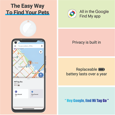 Mitag Go Anti Loss Device with Keychain for Dogs and Cats (White) | Android