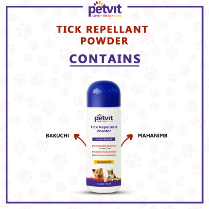 Petvit Tick Repellent Powder for Dogs and Cats