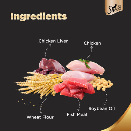 Carniwel Ocean Fish and Krill Dry Food and Sheba Chicken Loaf Rich Premium Kitten (2 to 12 Months) Fine Cat Wet Food Combo