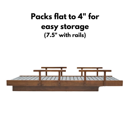 FurryLiving Wooden Ramp with Safety Rails for Dogs and Cats (Teak Brown)