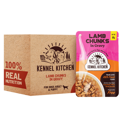 Kennel Kitchen Lamb Chunks in Gravy Puppy & Adult Wet Dog Food