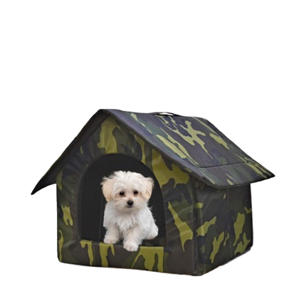 Fluffy's Petslover Luxurious Foldable Tent For Dogs and Cats (Army Print)