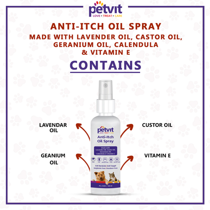 Petvit Anti Itch Oil Spray for Cats & Dogs