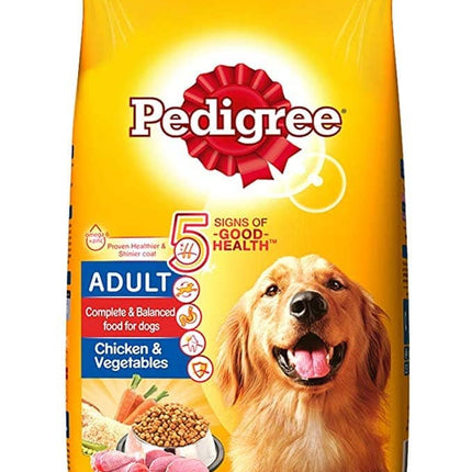 Pedigree Chicken & Liver Chunks in Gravy Pouch Adult Wet Food and Chicken & Vegetables Adult Dog Dry Food Combo