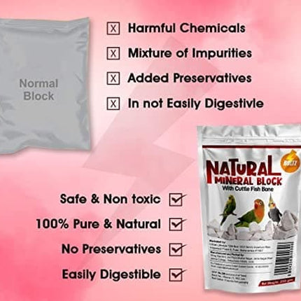 Boltz Natural Mineral Block with Cuttlefish Bone Chunks for Birds