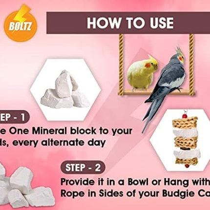 Boltz Natural Mineral Block with Cuttlefish Bone Chunks for Birds