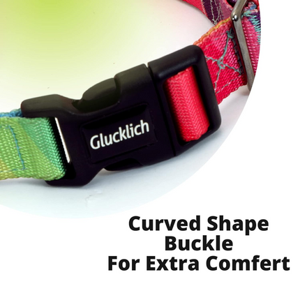 Glucklich Martingale Printed Adjustable Collar for Dogs (Rainbow)