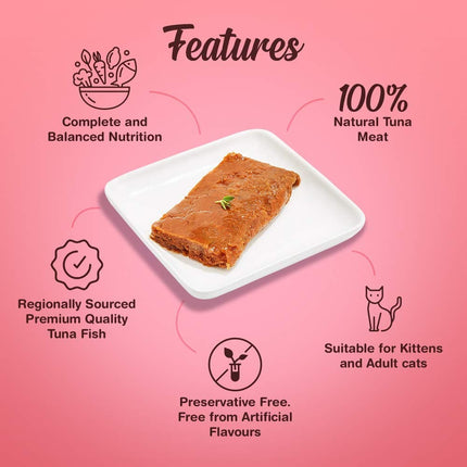 Kennel Kitchen Tuna in Jelly Kitten & Adult Cat Wet Food (All Life Stage) and Creameroo Crab with Mackerel Creamy Cat Treats Combo