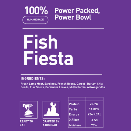 Homiee & Ginger Power Bowl Fish Fiesta Fresh Food for Dogs