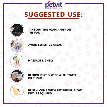Petvit Oatmeal Waterless Shampoo for Dogs and Cats