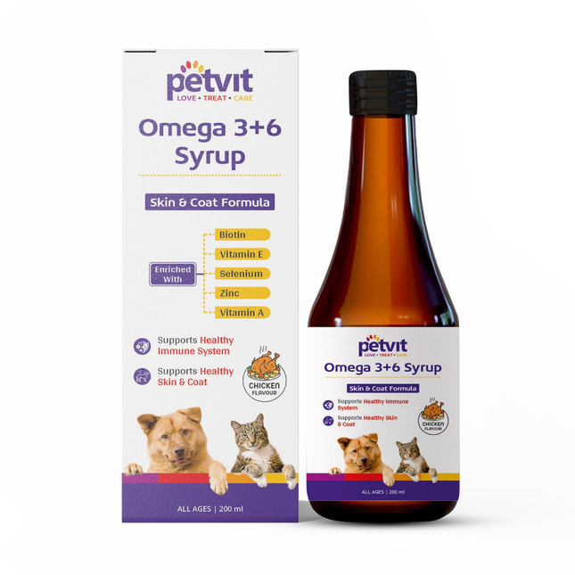 Petvit Omega 3 + 6 Syrup for Dogs and Cats