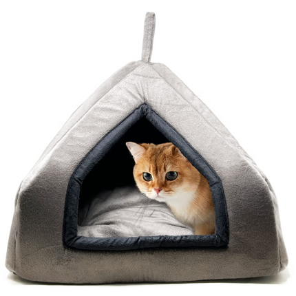 Fluffy's Pawsome Premium Soft Velvet Fabric Bed for Dogs and Cats (Grey)