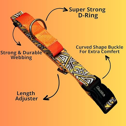 Glucklich Martingale Printed Adjustable Collar for Dogs (New Cadillac)