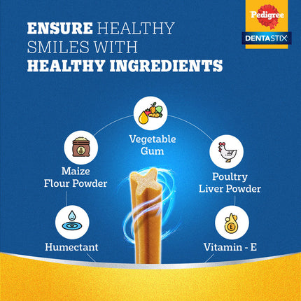 Pedigree Dentastix Oral Care for Adult (Large Breed of 25 kg+) and Henlo Chicken Jerky Dog Treats Combo