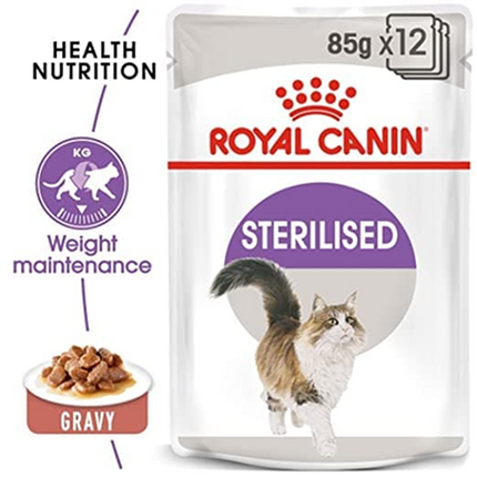 Royal Canin Sterilised 37 and Sterilised Gravy Adult Cat Wet Food Combo