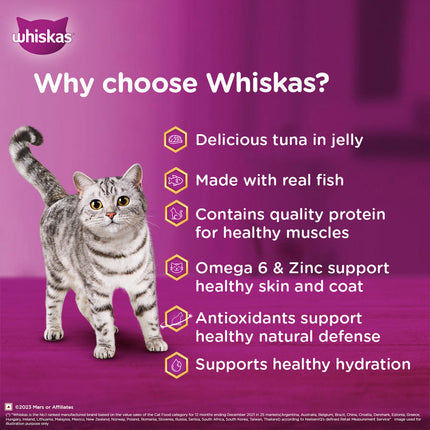 Whiskas Tuna in Jelly Meal and Ocean Fish Adult Cat Wet Food Combo