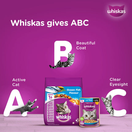 Whiskas Ocean Fish and Tuna in Jelly Meal Adult Cat Wet and Dry Food Combo