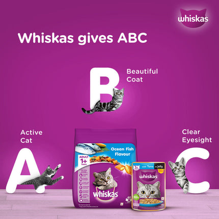 Whiskas Tuna in Jelly Meal and Ocean Fish Adult Cat Wet Food Combo