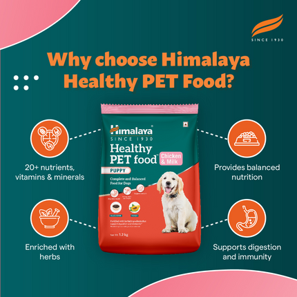 Himalaya Chicken & Milk Healthy Dry Food and Chicken Healthy Treats Puppy Combo