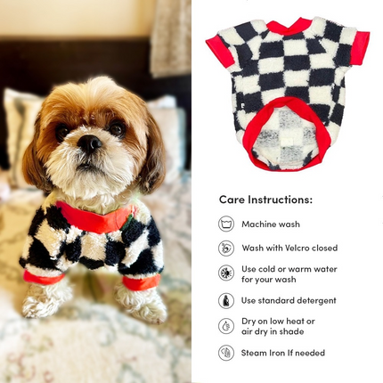 Woofiezz Soft & Cosy Checked Winter Sweater for Dogs and Cats (Red)