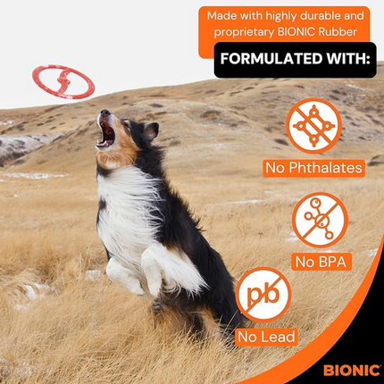 Bionic Toss N Tug Ring Toy for Dogs (Orange)