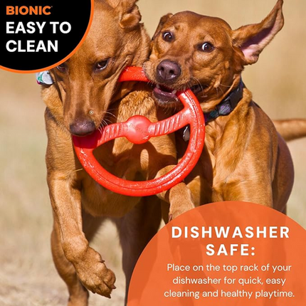 Bionic Toss N Tug Ring Toy for Dogs (Orange)