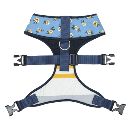 Pet And Parents Blue Flowers and Stripes Reversible Harness for Dogs