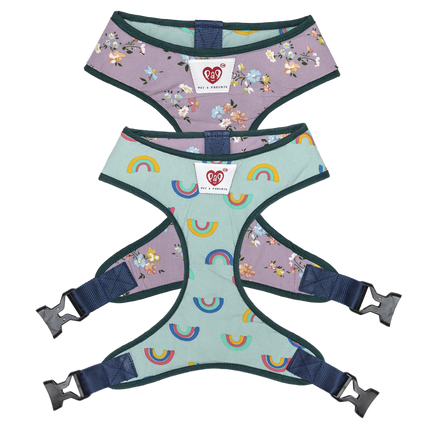 Pet And Parents Floral Rainbow Reversible Harness for Dogs