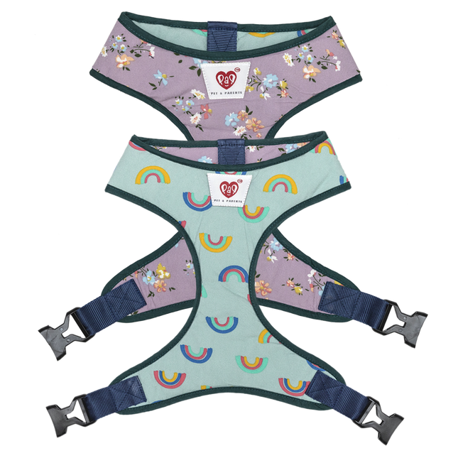 Pet And Parents Floral Rainbow Reversible Harness for Dogs