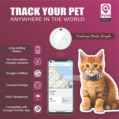 Mitag Go Anti Loss Device with Collar for Cats (Pink) | Android