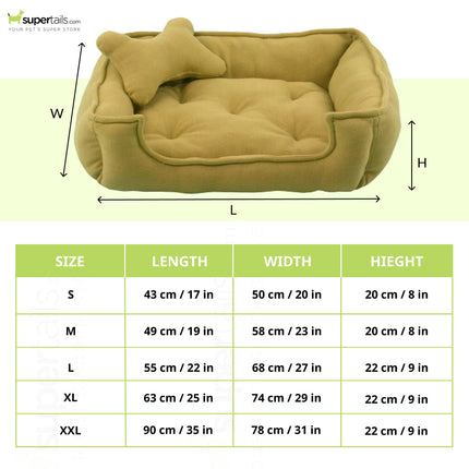 Fluffy's Luxurious Reversible Bed for Dogs and Cats (Beige)