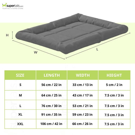 Fluffy's Kozi Pet Rectangular Shaped Bed for Dogs and Cats (Grey)